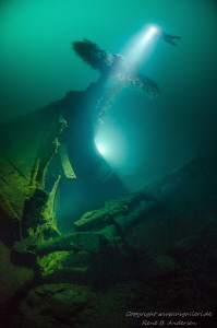 Photo is taken on 80 meters in Norway, the wreck is WW2 I... by Rene B. Andersen 